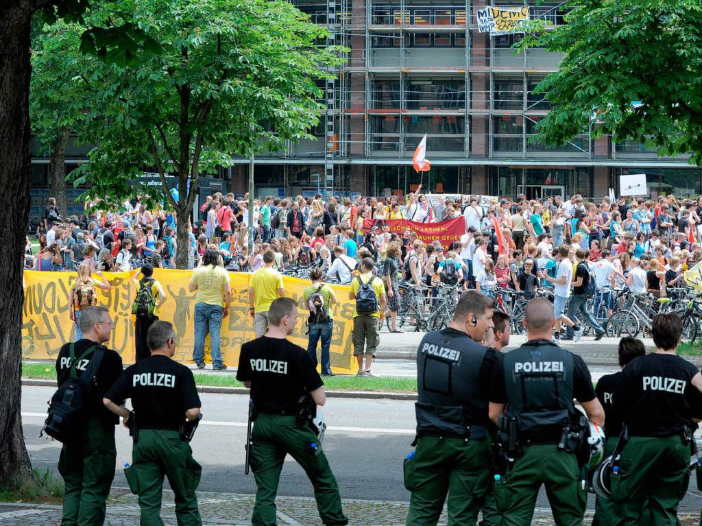 In Freiburg protestierten diesmal deutlich weniger Menschen als im Vorjahr.