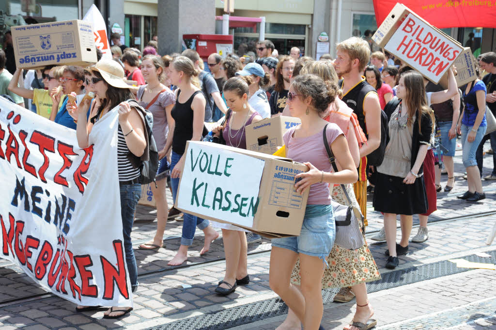 In Freiburg protestierten diesmal deutlich weniger Menschen als im Vorjahr.