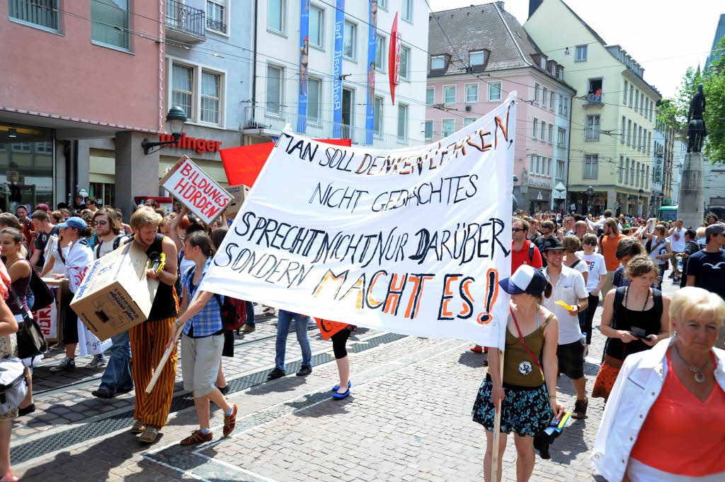 In Freiburg protestierten diesmal deutlich weniger Menschen als im Vorjahr.