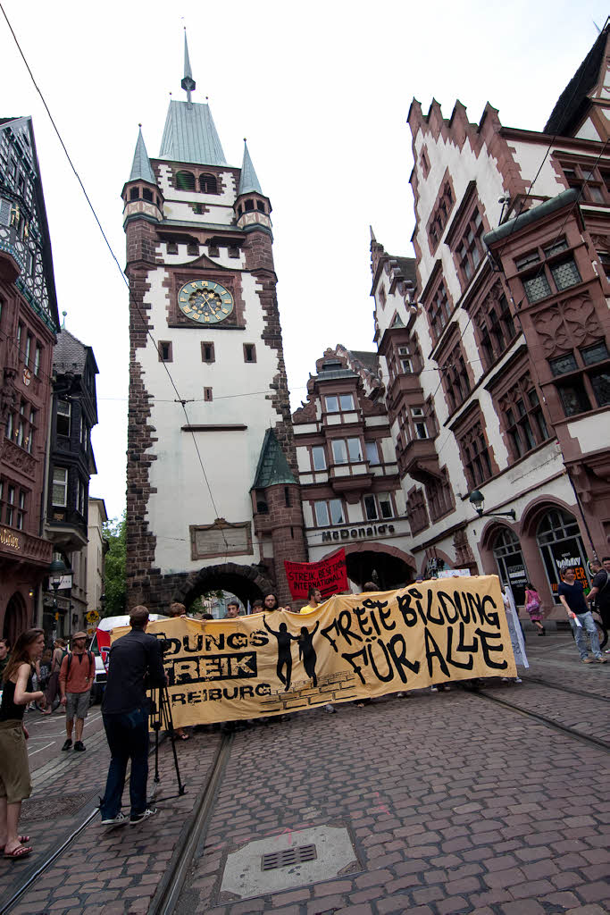 In Freiburg protestierten diesmal deutlich weniger Menschen als im Vorjahr.