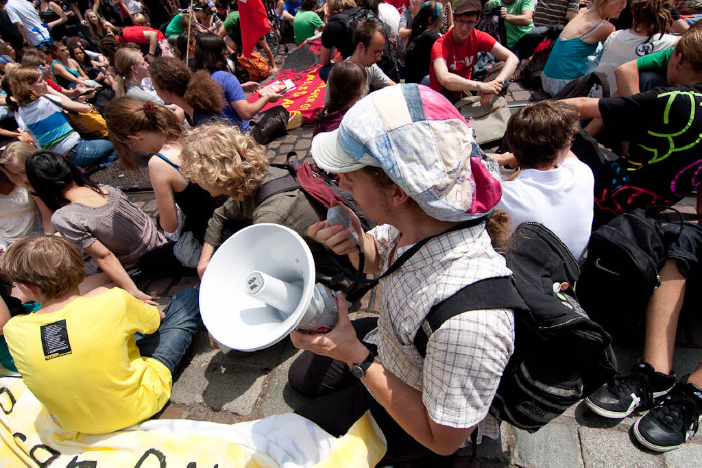 In Freiburg protestierten diesmal deutlich weniger Menschen als im Vorjahr.