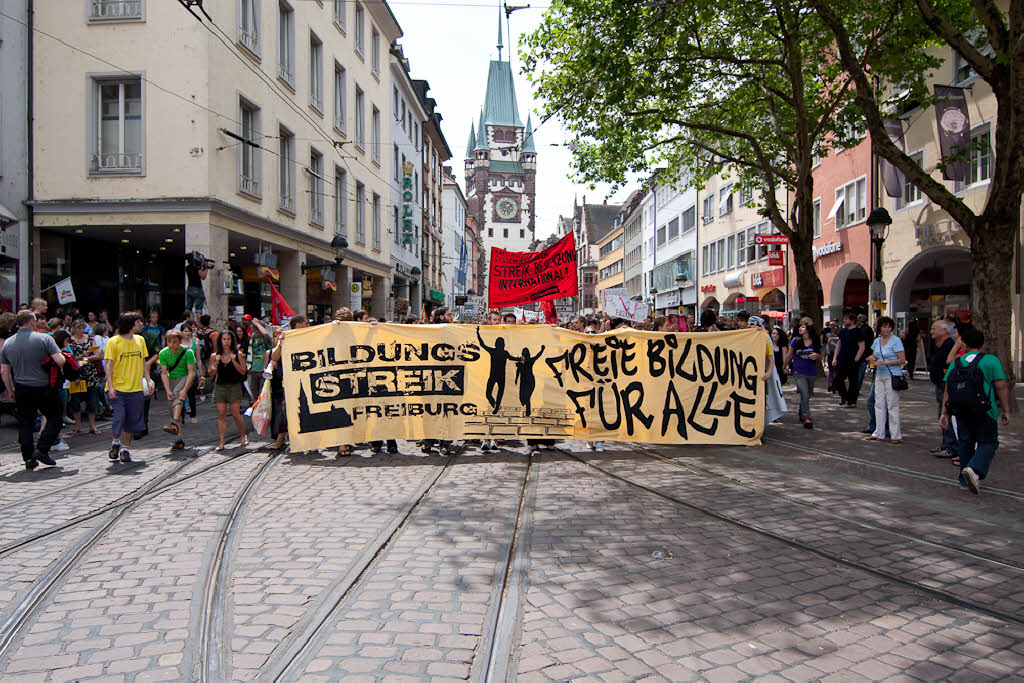 In Freiburg protestierten diesmal deutlich weniger Menschen als im Vorjahr.