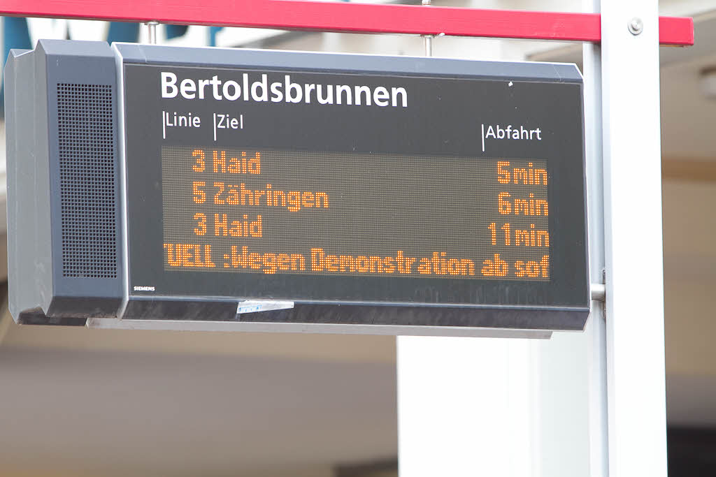 In Freiburg protestierten diesmal deutlich weniger Menschen als im Vorjahr.