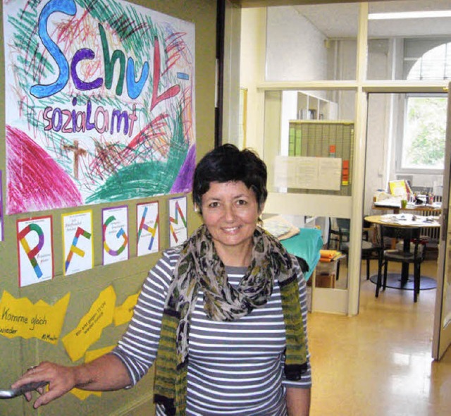 Schulsozialarbeiterin Petra Zai-Engler...em Bro in der Realschule Emmendingen   | Foto: Schule