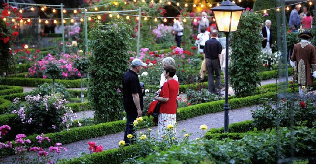 Stimmungsvoll illuminiert: der Rosenpark im Lahrer Stadtpark  | Foto: christoph breithaupt