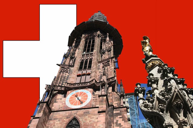 Weht ber dem Freiburger Mnster bald die Schweizer Fahne?  | Foto: Rita Eggstein