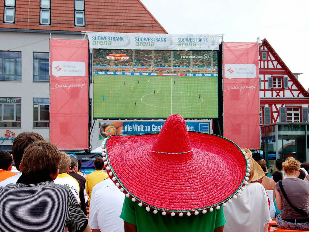 Public Viewing auf dem Offenburger Marktplatz