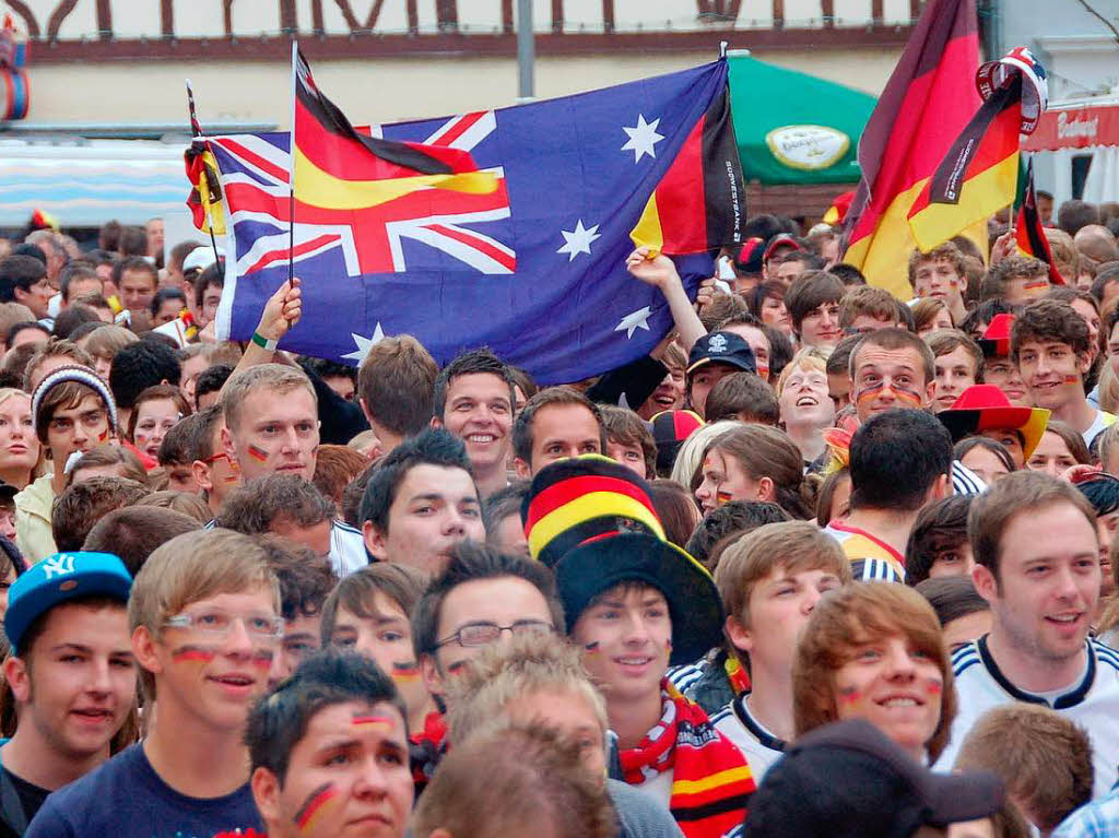 Public Viewing auf dem Offenburger Marktplatz