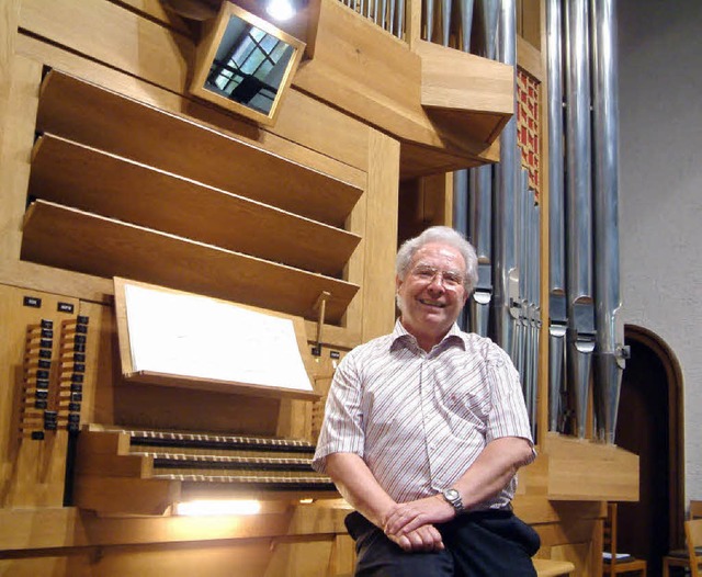Freut sich auf das Jubilumskonzert: R...an der Rensch-Orgel der Christuskirche  | Foto: Roswitha Frey