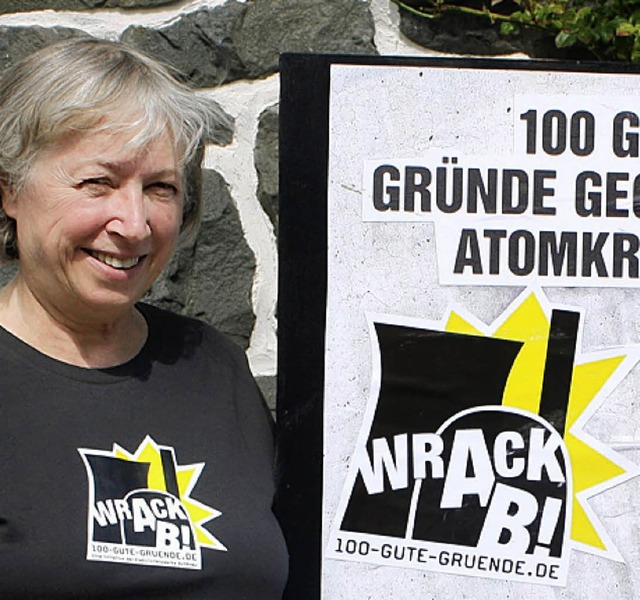 Wider die  Atomkraft:  Ursula Sladek, ...hrerin der EWS, sprach in Laufenburg.   | Foto: Heiner Fabry