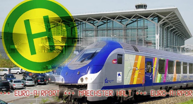 Die Chance, dass S-Bahnen und Regional...einst am Euro-Airport halten, steigt.   | Foto: Montage: Uli Zellmann