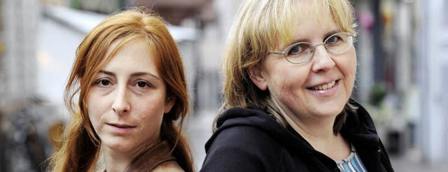 Aufklren fr Palstina: Annie Sauerland (links), Gabi Weber  | Foto: Schneider