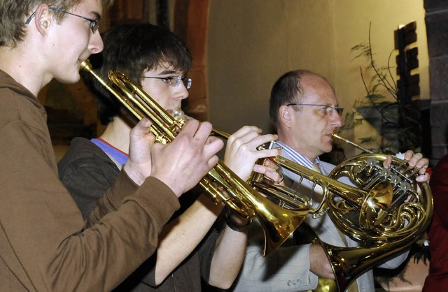 Mitglieder des Posaunenchors in der &#8222;Nacht der Kirchenmusik&#8220;.   | Foto: markus Zimmermann-Drkop