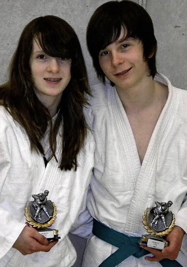 Stefanie und Johannes Kurth aus Hchen...nationalen Judoturnier in Basel teil.   | Foto: Privat