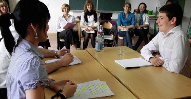 Personalverantwortliche der St. Blasie...n mit Schlern Vorstellungsgesprche.   | Foto: Kathrin Blum