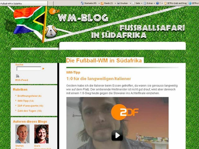Fuballsafari in Sdafrika  | Foto: Screenshot http://blog.zdf.de/sport/