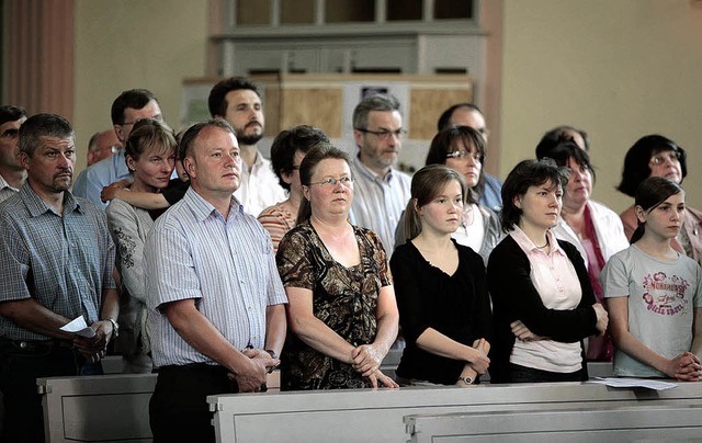 Der Belegschaft der in Konkurs gegange...ertrauen den Seelenfrieden zu finden.   | Foto: Christoph Breithaupt