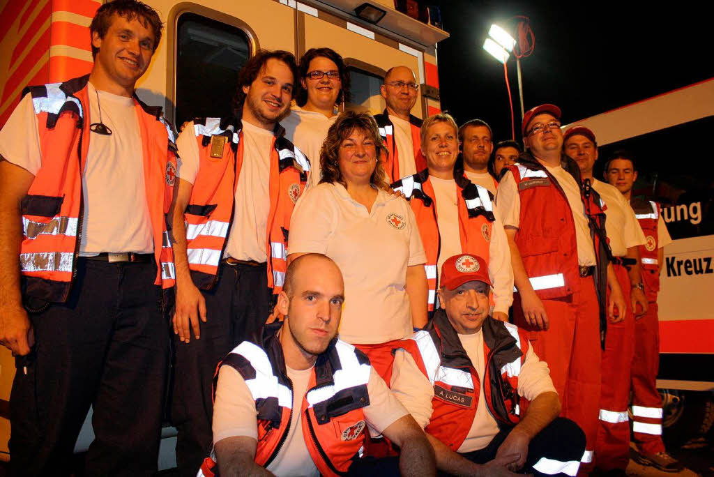 Prsente Rettungskrfte von Kreisverband und Ortsverbnden des Roten Kreuzes. Der Party ging ohne groe Zwischenflle zu Ende.
