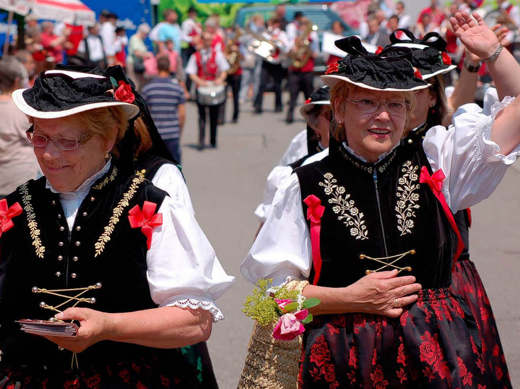 Ein bunter Festumzug mit Musik- und Trachtengruppen krnte am Sonntag das Fest im Rickenbach.