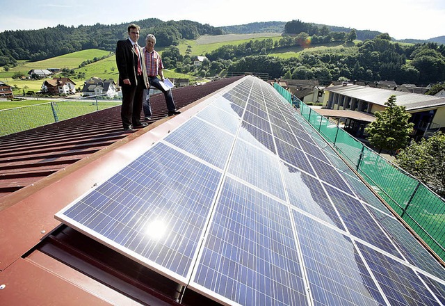 Die Sonne macht&#8217;s in Schuttertal...i der neuen Solaranlage positioniert.   | Foto: gemeinde