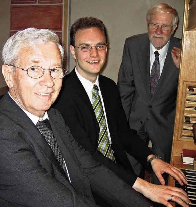 Otto  Sum  (links) war ber 50 Jahre O...und neuer  Organist in Personalunion.   | Foto: Ingeborg Grziwa