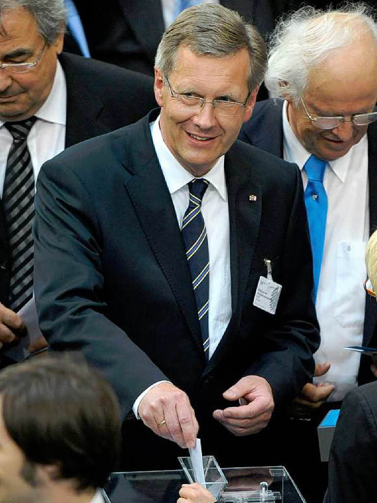 Christian Wulff, Prsidentschaftskandidat der Union und der FDP, durfte als Ministerprsident von Niedersachsen auch selbst whlen.