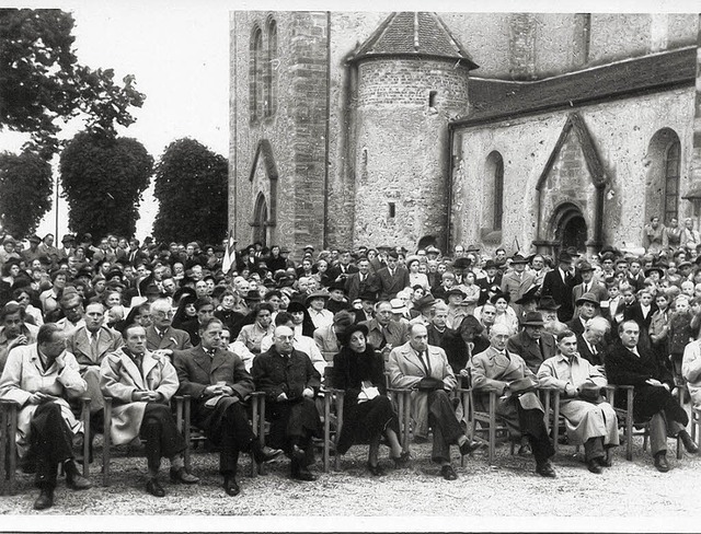Kundgebung am 30. September 1951 zum e...stag der Europa-Abstimmung in Breisach  | Foto: stadtarchiv