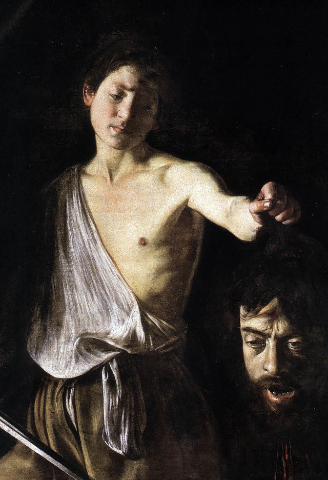 Den David hat Caravaggio  1606/07  gem... Goliath-Haupt gilt als Selbstbildnis.  | Foto: Verlag beck