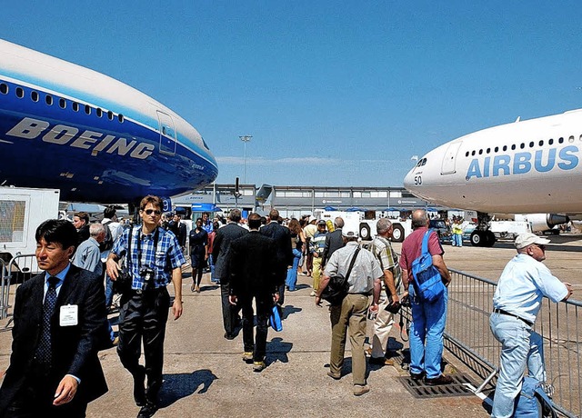 Airbus und Boeing auf Luftfahrtmesse in Paris-Le Bourget  | Foto: Verwendung nur in Deutschland, usage Germany only