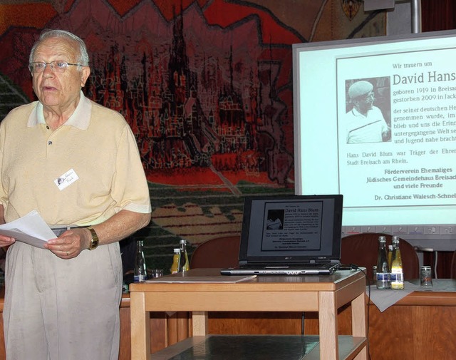 Werner L. Frank aus Kalifornien, ein V... in der Mnsterstadt geborenen Mannes.  | Foto: kai kricheldorff