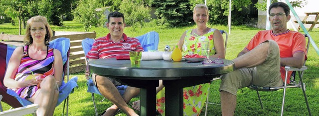 Annette und Manfred Willwertz sind mit...uch Rast bei den Aberles in Degernau.   | Foto: Edinger