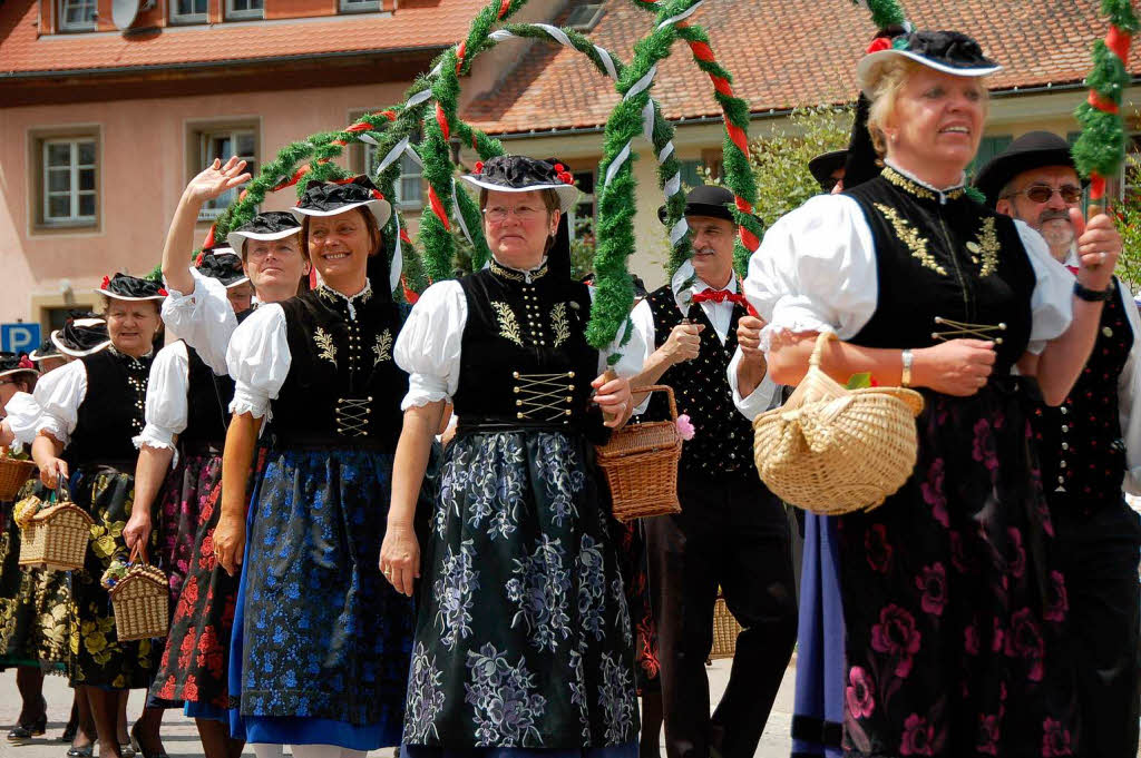 Ein farbenprchtiges Bild bot sich den Besuchern des 25. Kreistrachtenfestes in St. Peter.