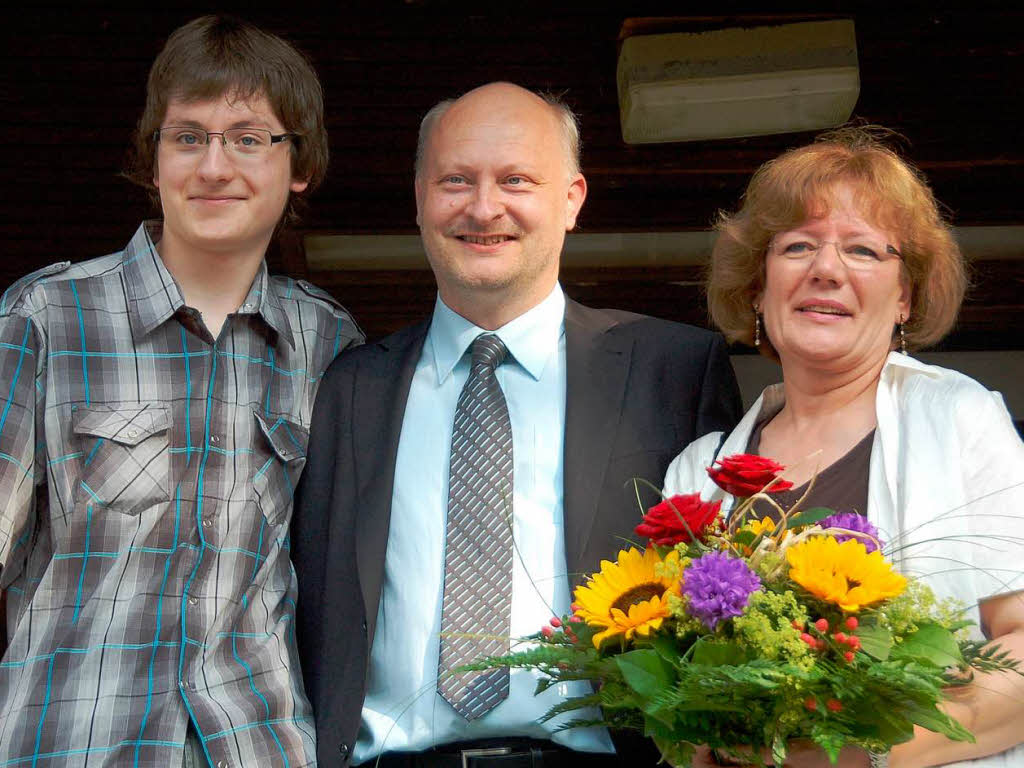 Familienfoto: Felix, Enrico und Silvia Penthin