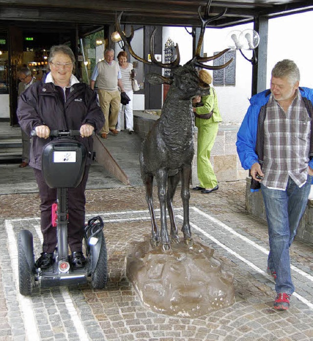 Marlene Heizmann vom Tourist-Verein &#...lottertal&#8220; testet einen Segway.   | Foto: Christian Ringwald