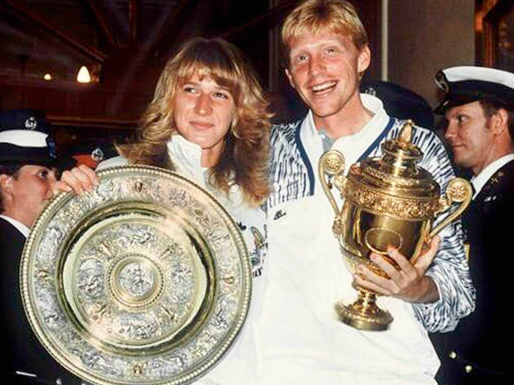 Sternstunden im deutschen Tennis: 1989 gab es in Wimbledon einen deutschen Doppelerfolg von Steffi Graf und Boris Becker.