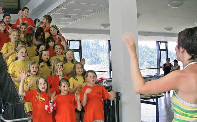 Die Chorprfung fr &#8222;Kids in Tak...em Kanon und einem mehrstimmigen Lied.  | Foto: Sabine Model