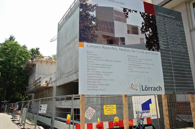 Ein Stockwerk fehlt noch beim Neubau f... beiden Gymnasien ist schon verplant.   | Foto: Sabine Ehrentreich