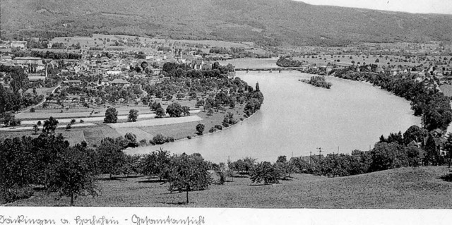 Der Rhein bei Sckingen als altes Postkartenmotiv.   | Foto: stadtarchiv