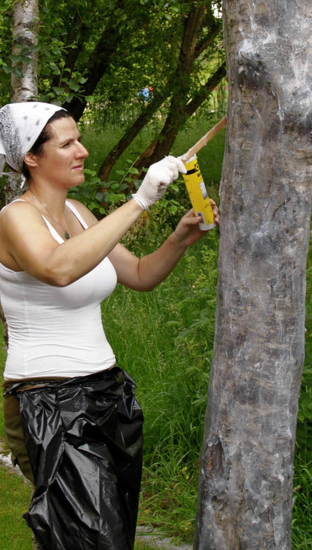 Knstlerin Melanie Schmidt hat  mittel...mittelbar am Kurpark steht, genommen.   | Foto: Wilfried Dieckmann