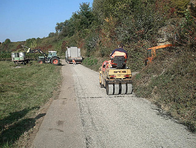 An einigen Feldwegen im Stadtgebiet m... kaputten Oberflchen saniert werden.   | Foto: Stadt