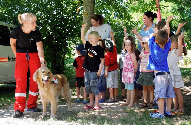 Die DRK-Rettungshundestaffel  zeigte i...ern, was ein Rettungshund alles kann.   | Foto: Sylke Stehle