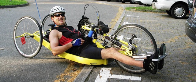 Als Behindertensportler beim Balinea-R... Radsportler Frank Graf aus Freiburg.   | Foto: Jutta Schtz