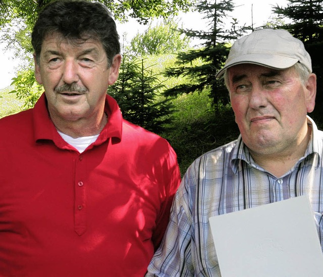 Brgermeister Thomas Fechtig (links) z...del des Landes Baden-Wrttemberg aus.   | Foto: Birgit Rde