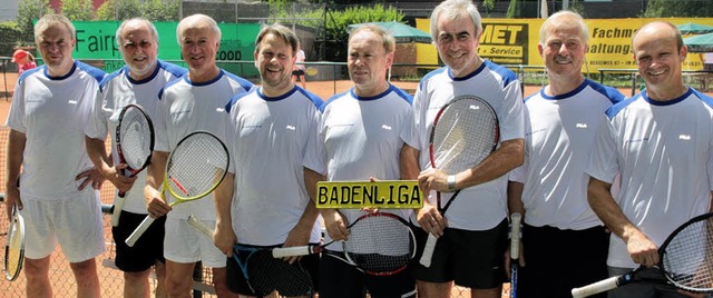 Die Tennisherren 55+ des SV Schopfheim...er und Alfred Brunnacker (von links).   | Foto: Hans-Jrgen Hege