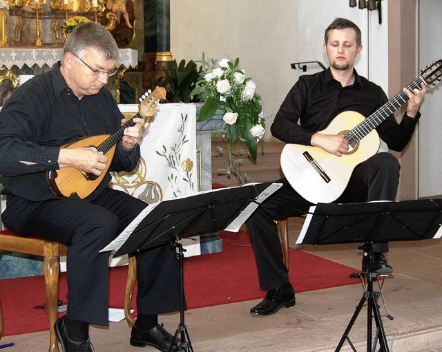 Franz Mamier und Johannes Friedrich sp...e in St. Petronilla, Kiechlingsbergen.  | Foto: Sonja Lutz