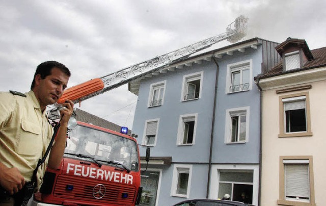 Zuerst nur riechbar, dann aber deutlic...tbar war der Brand in der Riesstrae.   | Foto: Barbara Ruda