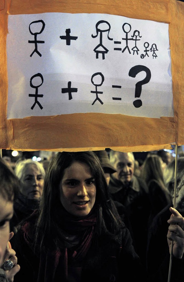 Eine Demonstrantin  gegen die Homo-Ehe in Buenos Aires  | Foto: afp