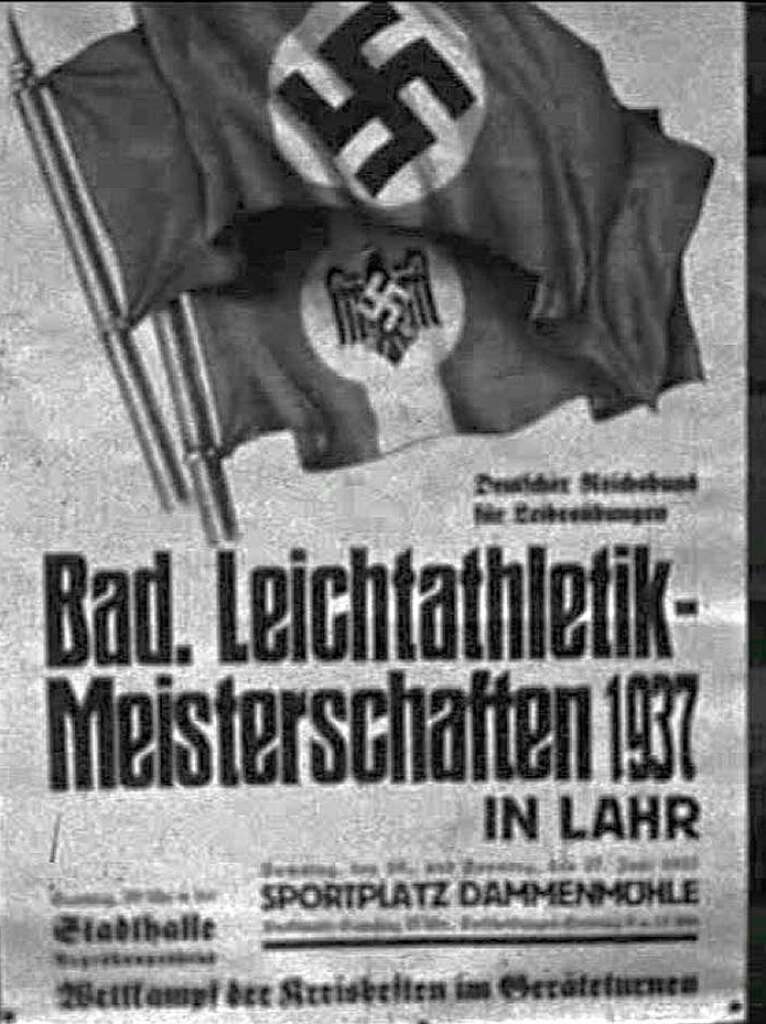 Plakat der Badischen Leichtathletikmeisterschaft 1937  in Lahr
