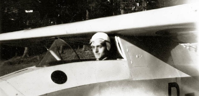 Hermann Kramer in jungen Jahren als Segelflieger  | Foto: Privat