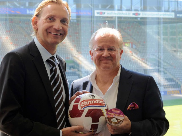 Neues Gespann: Christian Ehrmann, link...mit SC-Vorstand Fritz Keller (rechts).  | Foto: Meinrad Schn